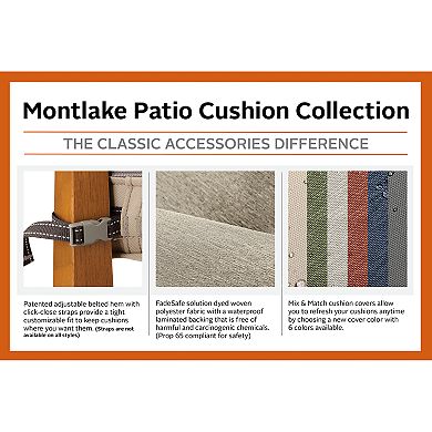 Classic Accessories Montlake FadeSafe Patio Lounge Back Cushion Slip Cover