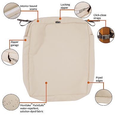 Classic Accessories Montlake FadeSafe Rectangular Patio Lounge Seat Cushion Slip Cover