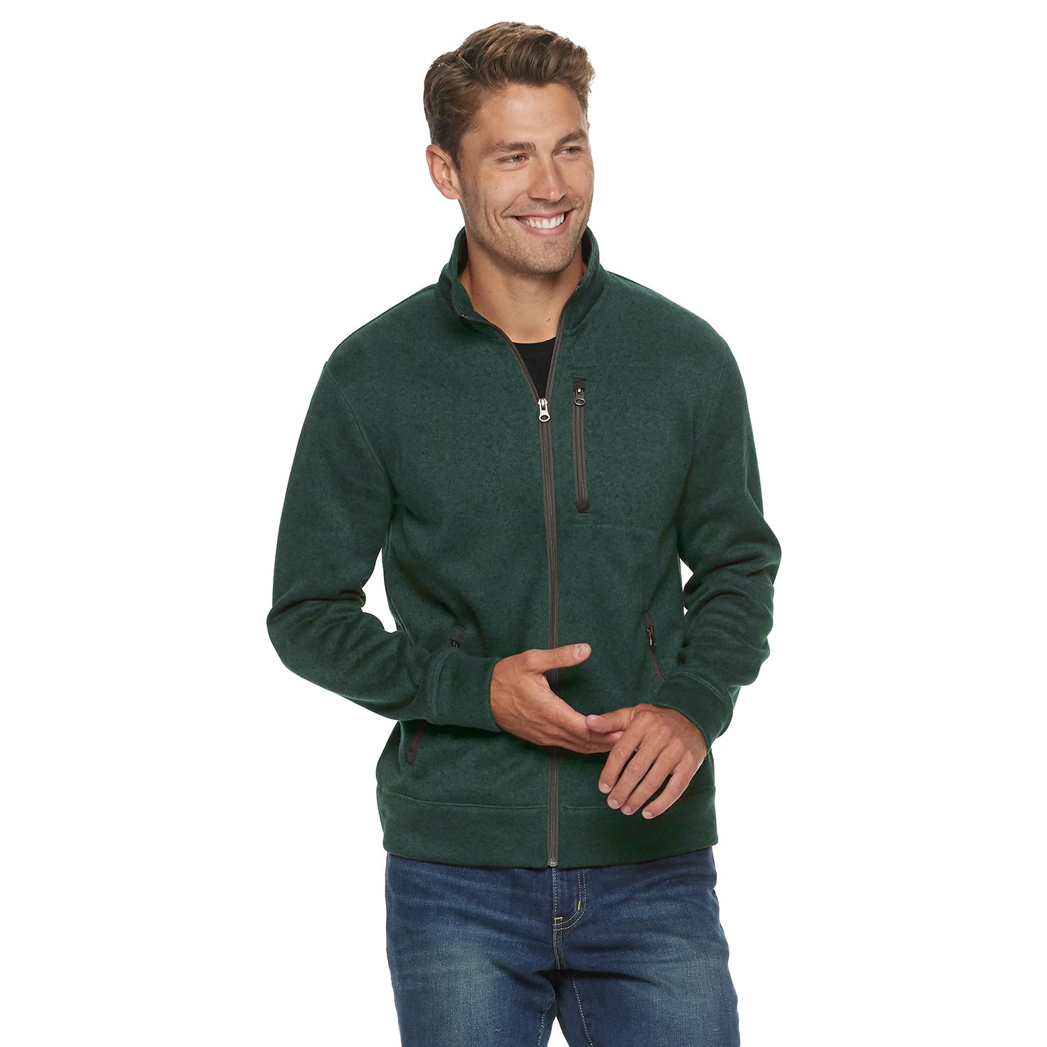 men's fleece zip up sweaters