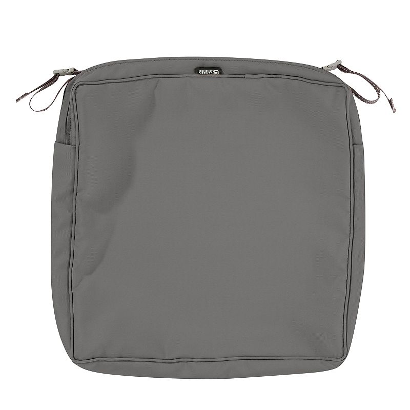 Classic Accessories Montlake FadeSafe Square Outdoor Patio Dining Seat Cushion Slip Cover, Light Grey Gray