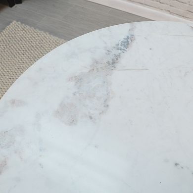 Carolina Living Enzo 30 In. Round Marble Table