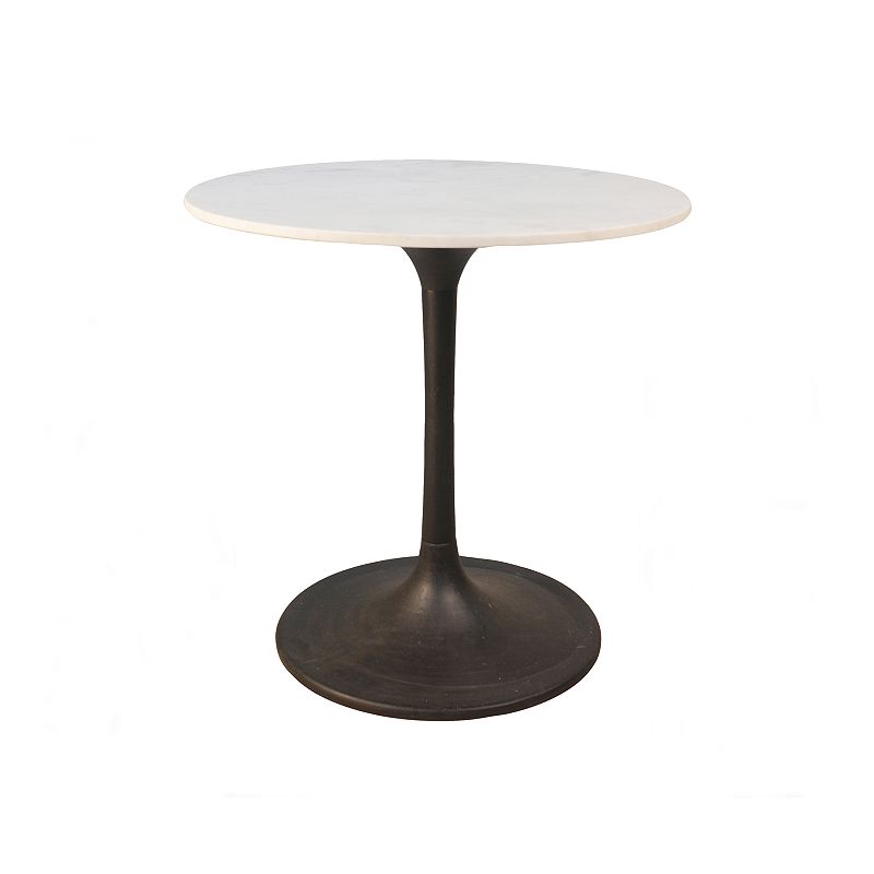 Enzo 30 In. Round Marble Table, Black