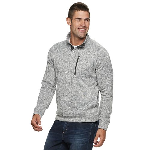Men's SONOMA Goods for Life™ 1/4 Snap Mock Neck Sweater Fleece