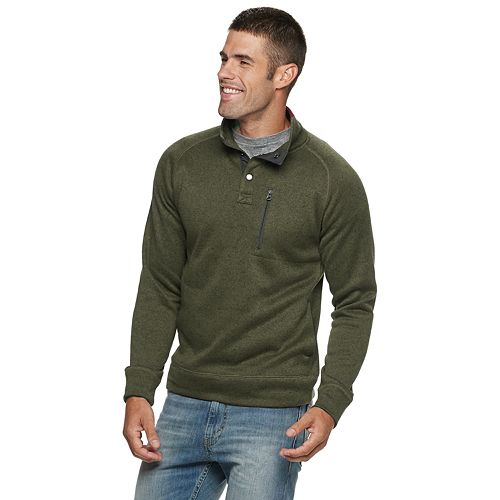 Men's SONOMA Goods for Life® 1/4 Snap Mock Neck Sweater Fleece