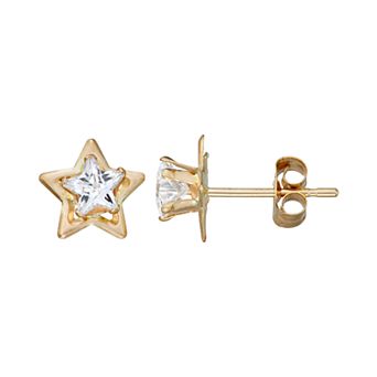 Taylor Grace 10k Gold Cubic Zirconia Star Stud Earrings
