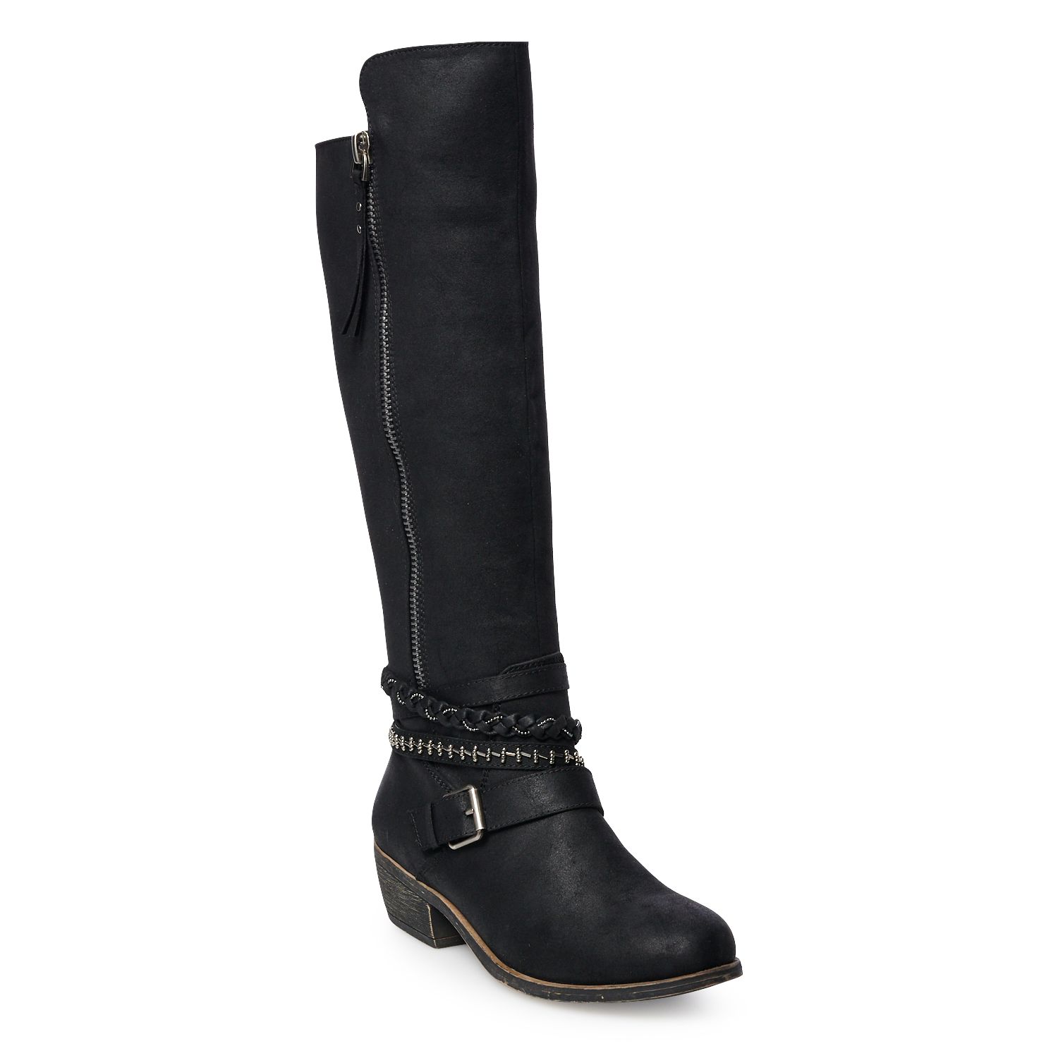 black tall boots