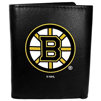 Boston Bruins Logo Leather Tri-Fold Wallet