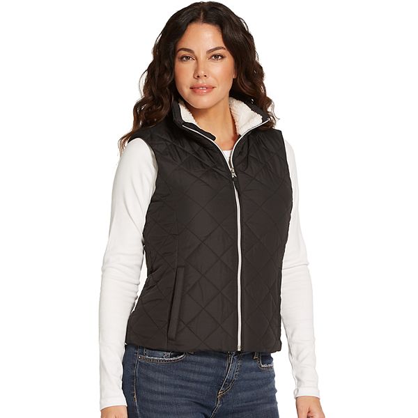 Hengshikeji Womens Casual Sherpa Fleece Lightweight Fall Warm Zipper Vest with Pockets Sleeveless Winter Coats