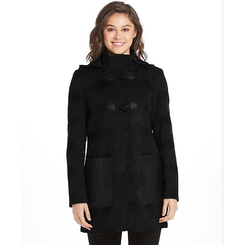 women's wool toggle coat with hood