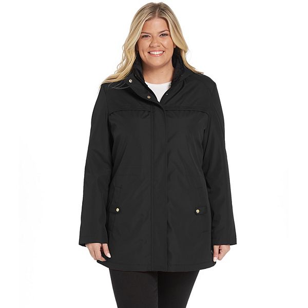 women's weathercast hooded bonded anorak rain jacket
