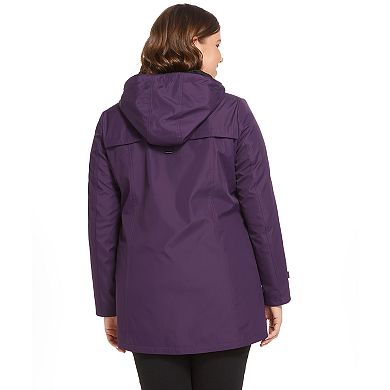 Plus Size Weathercast Hooded Bonded A-Line Jacket