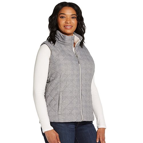 Plus Size Weathercast Sherpa-Lined Cozy Puffer Vest