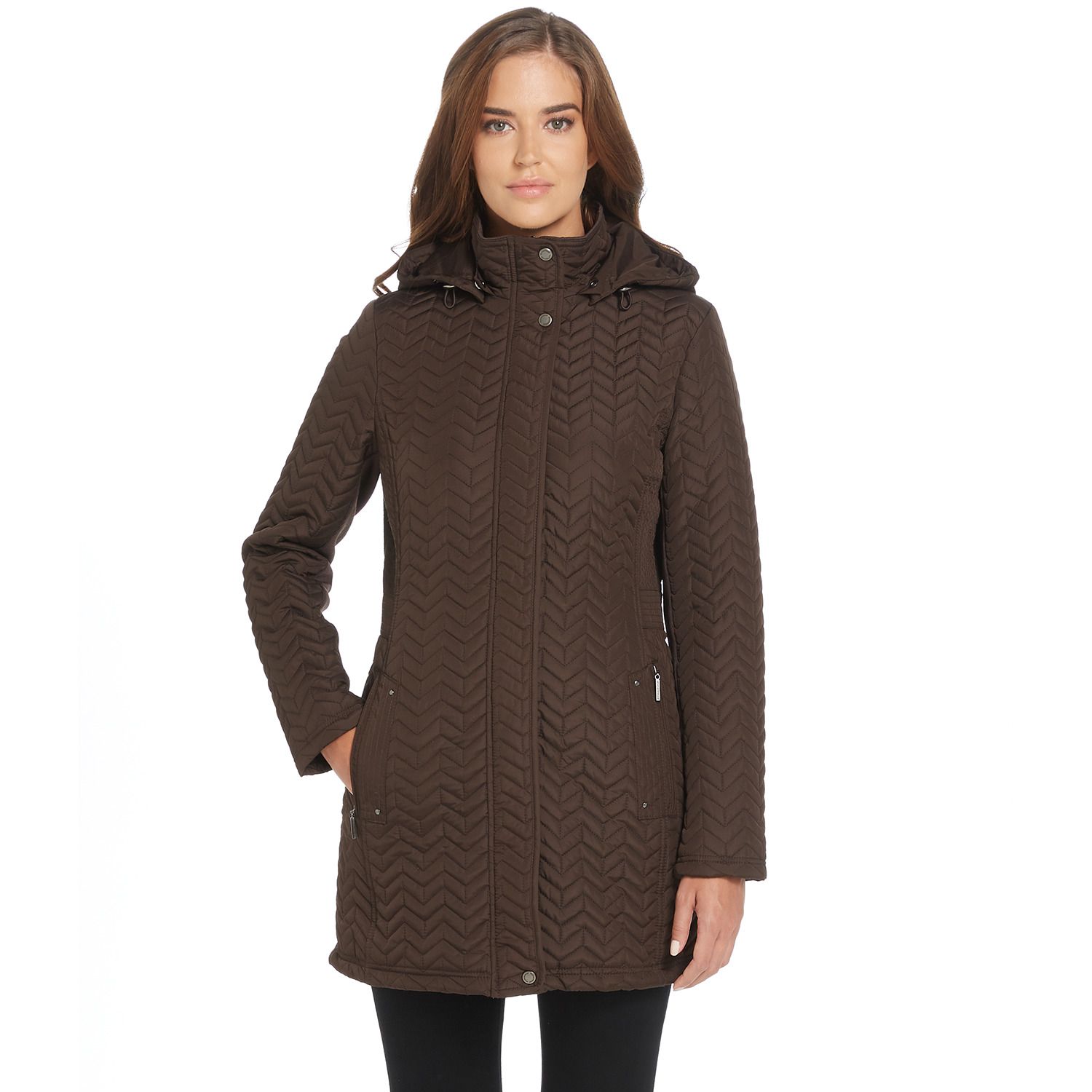 weatherproof quilted hooded walker coat