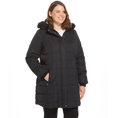 Plus Size Weathercast Hooded Quilted Puffer Jacket