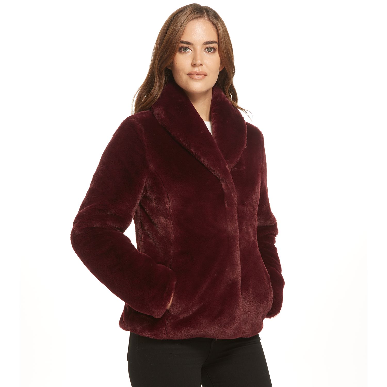 faux fur shawl collar overcoat