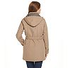 Women's Weathercast Hooded Midweight Single Breasted Trench Coat
