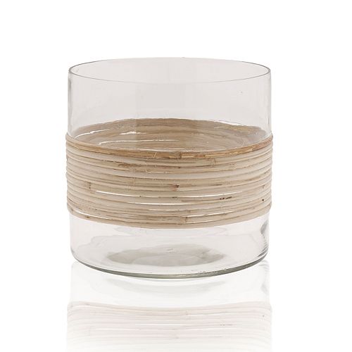 Scott Living Oasis Natural Rattan Wrap Hurricane Candle Holder