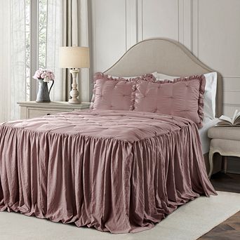 Lush Decor Ravello Pintuck Ruffle Skirt Bedspread 3 pc Set