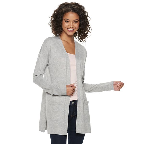 Juniors' SO® Solid Side Slit Cardigan