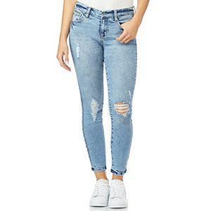 Size 8 WallFlower Girls Insta Soft Stretch Denim Jeans Roll Cuff//Medium Light Wash