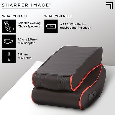 Sharper Image Foldable Gaming Chair with Onboard Speakers