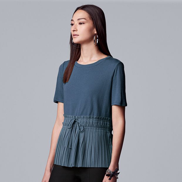 Women's Simply Vera Vera Wang Pleated Hem Knit Top