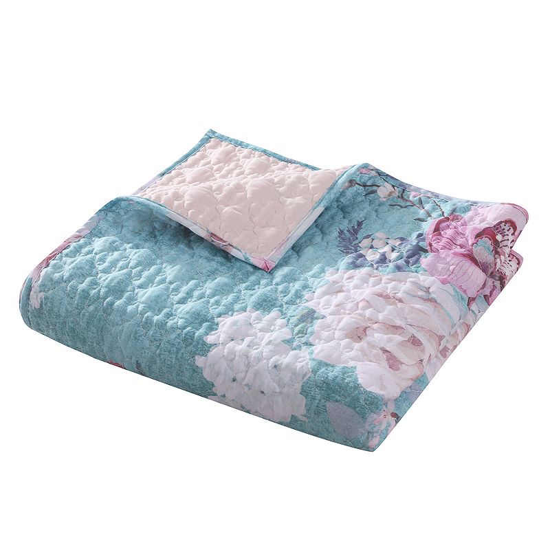 Barefoot Bungalow Avril Floral Throw, Blue