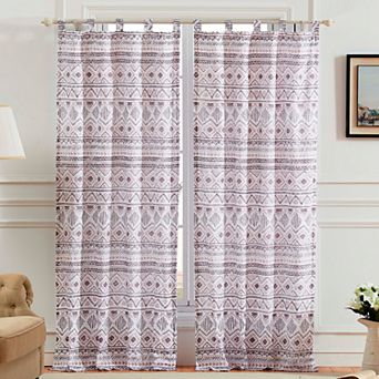 Denmark 2 pk Print Window Curtain Set