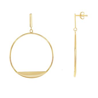 Argento Bella Sterling Silver Bar Hoop Earrings