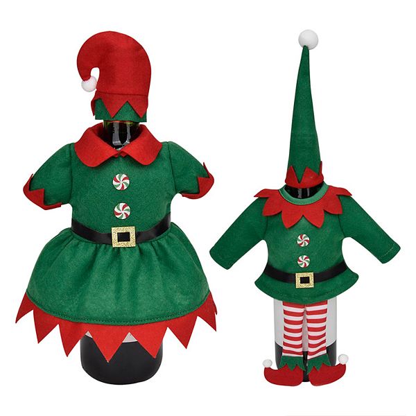 St. Nicholas Square® 2-pc. Elf Set Wine Bottle Cover Set