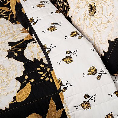 Lush Decor Zinnia Floral Quilt Set