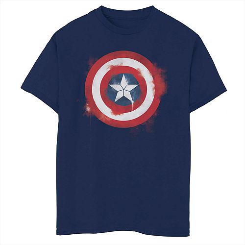 Boys 8 20 Marvel S Avengers Captain America Spray Logo Tee - captain shield a roblox short movie