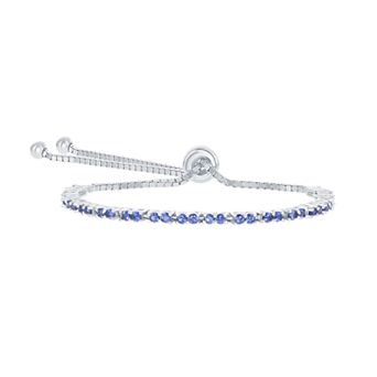 Argento Bella Sterling Silver 2mm Birthstone Bracelet