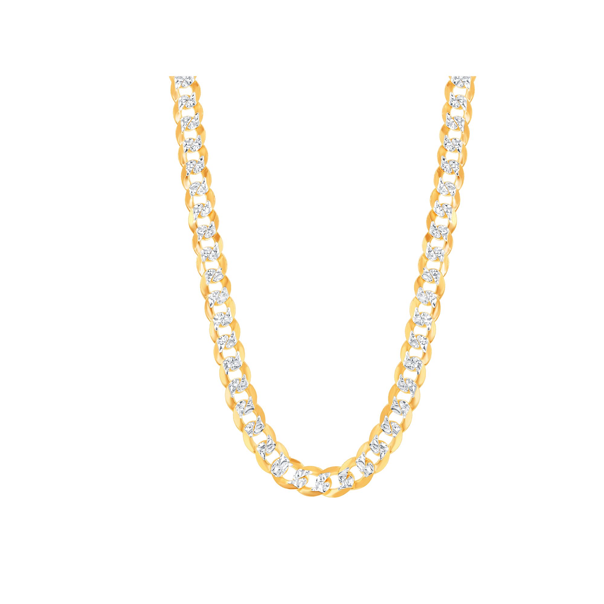 Mens Sterling Silver 7.3mm Flat Pave Cuban Chain Necklace, Size: 22, 14