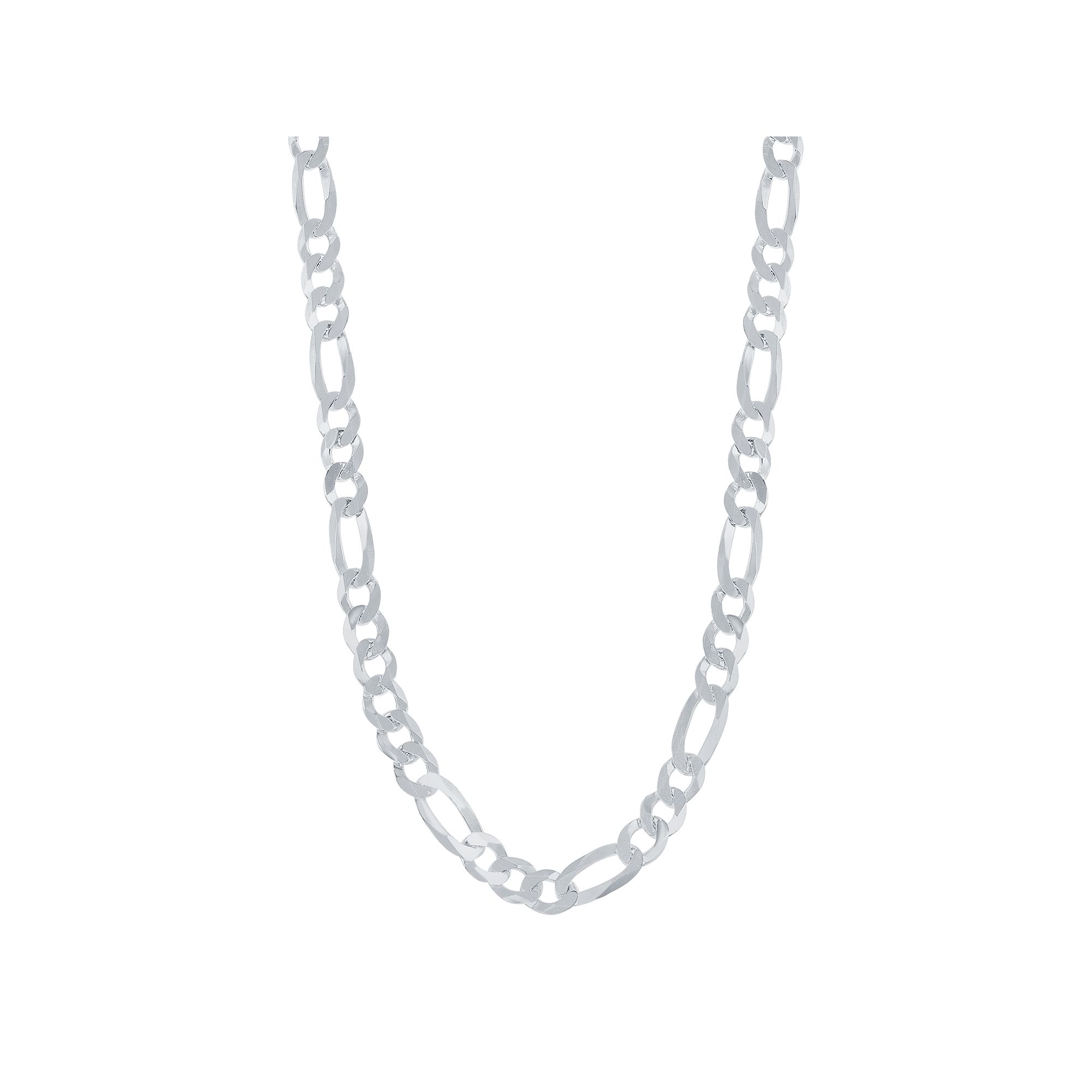 Sterling Silver Figaro Chain, Mens, Size: 24