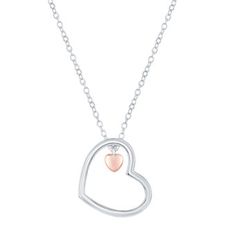 Argento Bella Sterling Silver Double Heart Necklace