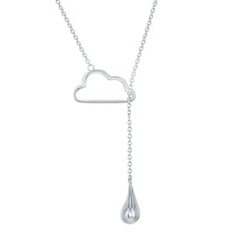 Argento Bella Sterling Silver Cloud & Raindrop Lariat Necklace