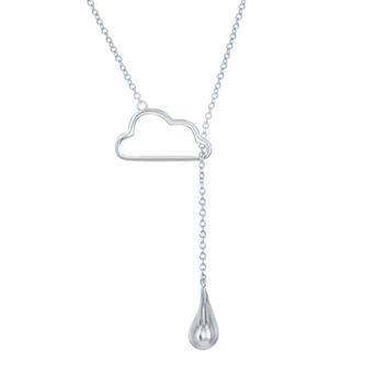 Argento Bella Sterling Silver Cloud & Raindrop Lariat Necklace