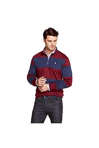 Image of Men's IZOD Fleece Quarter-Zip Rugby Pullover, Size: XXL, Brt Red