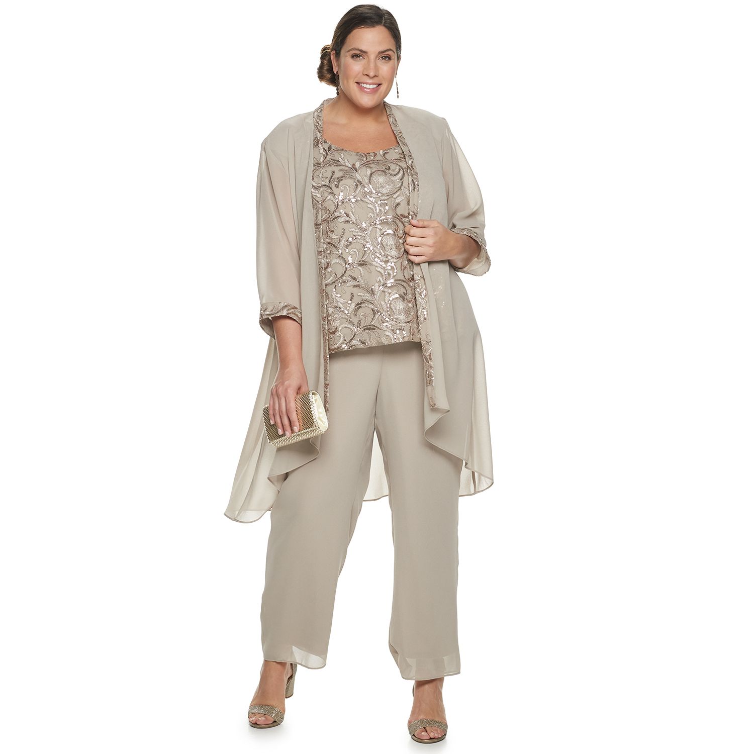 plus size ivory pantsuit