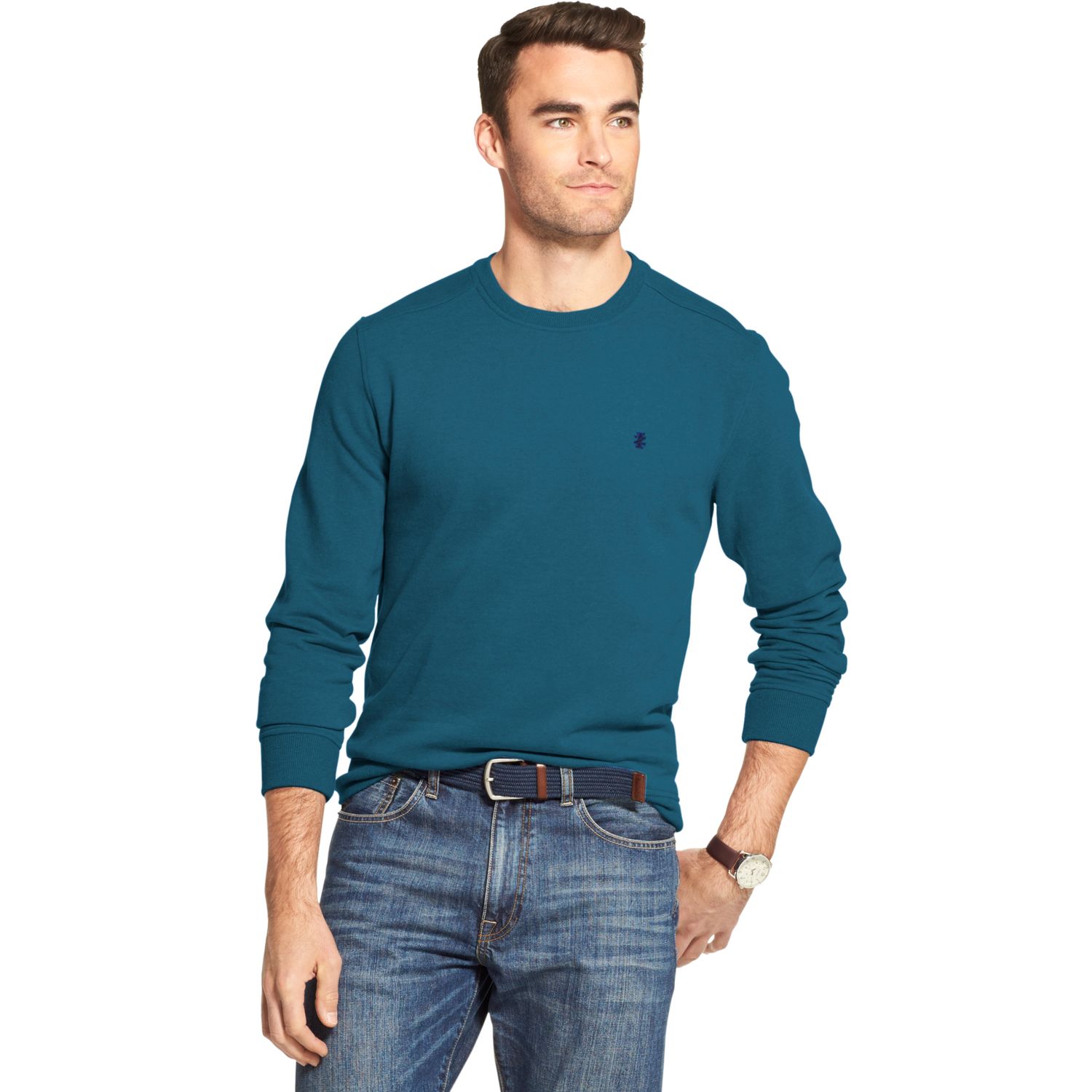 izod sweatshirt fleece crew neck