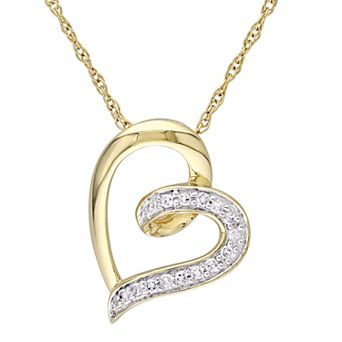 Stella Grace 10k Gold Diamond Accent Open Heart Pendant Necklace