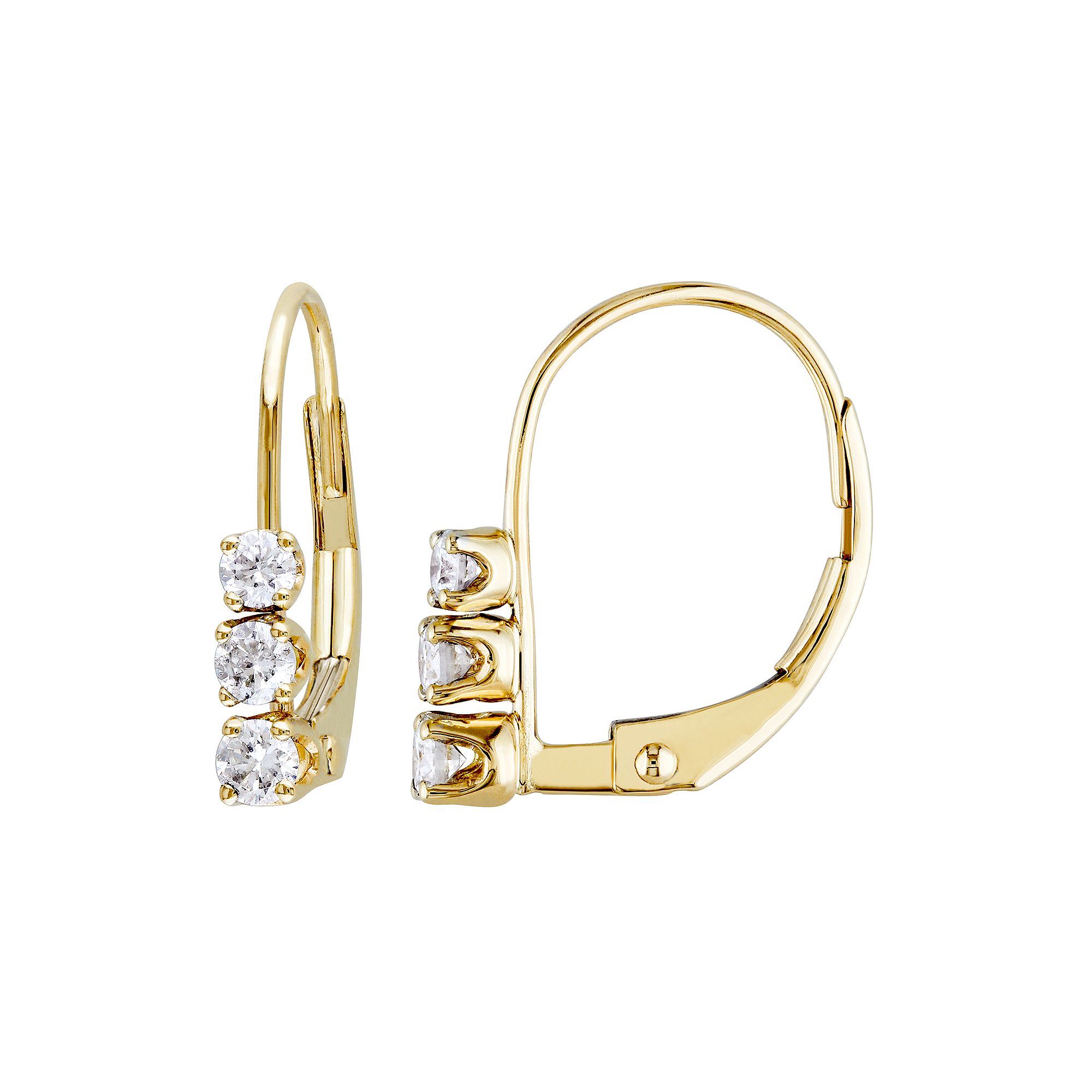 Stella Grace 14k Gold Diamond Accent Leverback Earrings, Womens