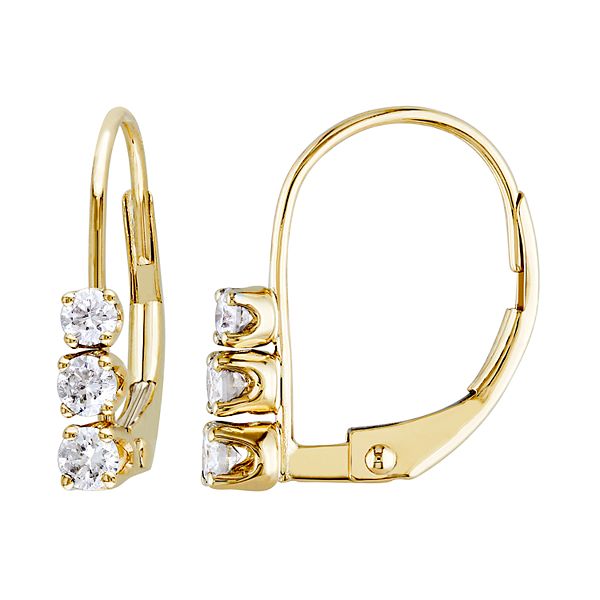 Stella Grace 14k Gold Diamond Accent Leverback Earrings