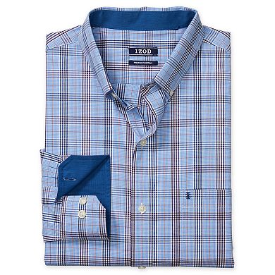 Men's IZOD Sportswear Premium Essentials Slim-Fit Stretch Plaid Button-Down Shirt
