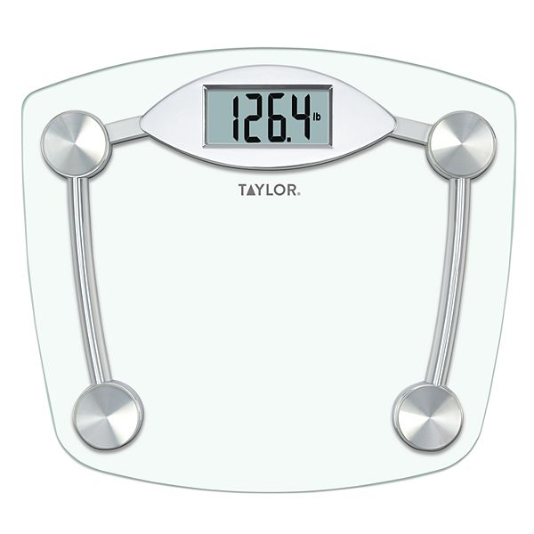 Glass Digital Bathroom Scale with Motion and Light Sensors, White – Taylor  USA