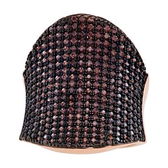 Designs by Gioelli Sterling Silver Mocha Cubic Zirconia Concave Ring