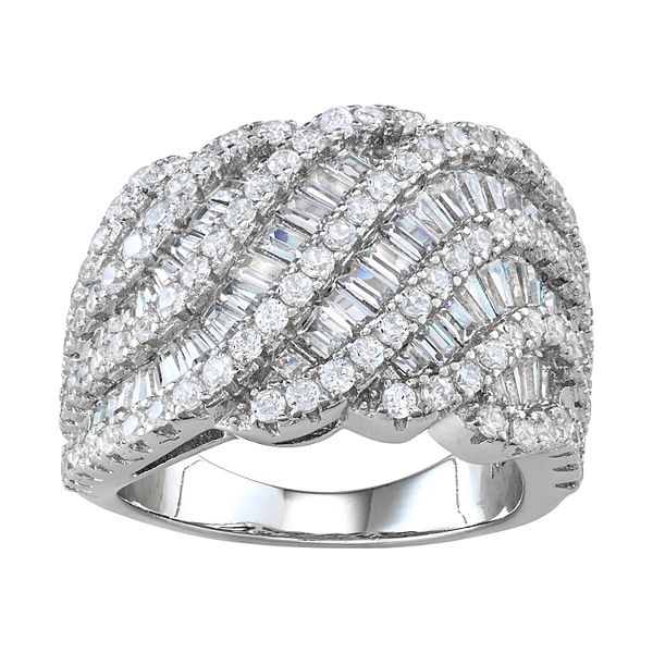 Designs by Gioelli Sterling Silver Cubic Zirconia Layered