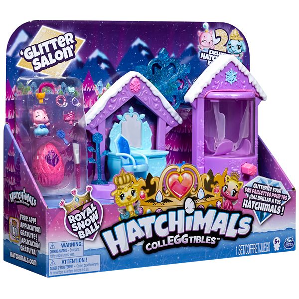 hatchimals colleggtibles glitter salon playset