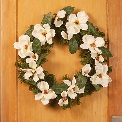 National Tree Company Artificial North Valley Spruce Magnolia Wreath